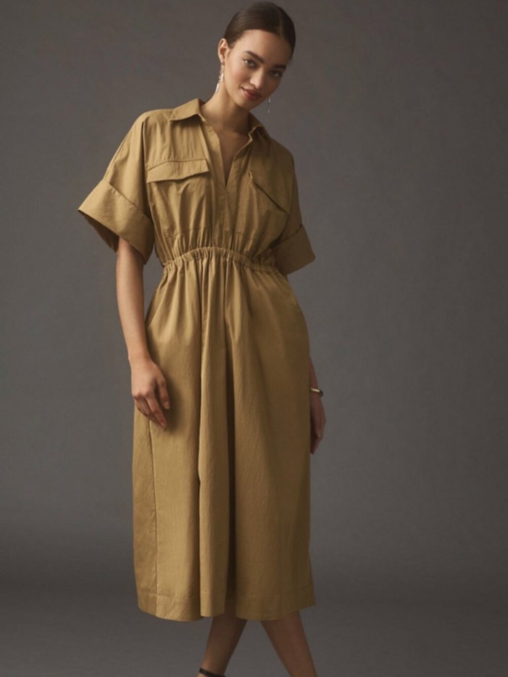 Anthropologie Maeve Utility Shirt Dress 1X